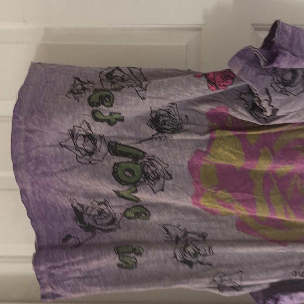NWT Magnolia Pearl Purple Mermaid Love Letters Tee Hand Distressed One Size OSFM - Picture 15 of 16